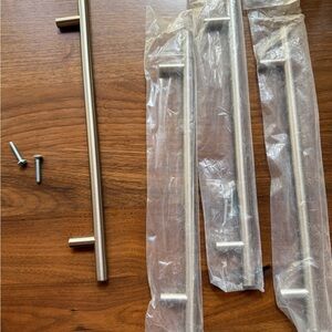 Stainless Steel Cabinet Handles/Drawer Pulls, 9-in center-to-center, set of four